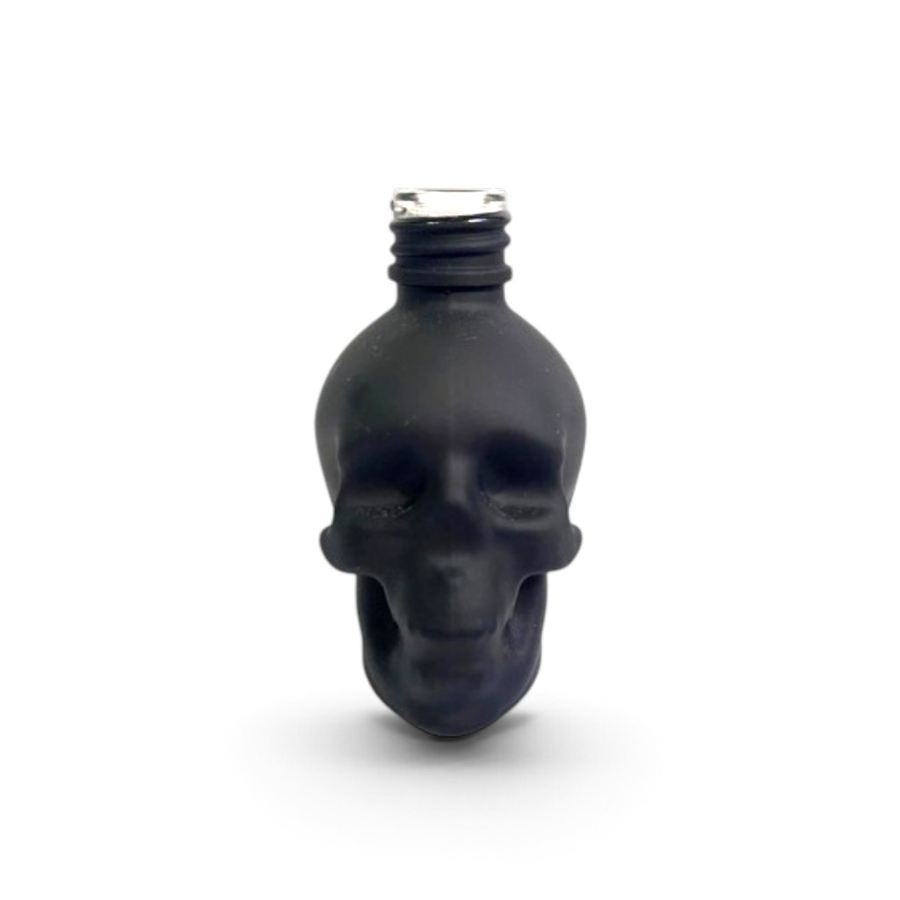 Frasco de vidro com acabamento preto fosco